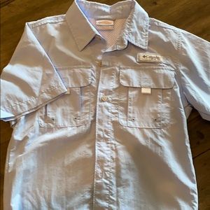 Colombia PFG light blue short sleeved boys shirt